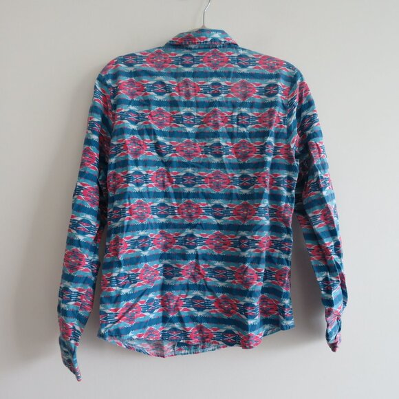 VINTAGE CIRCLE T Aztec Western Southwestern Button Down Shirt Country Rodeo - Picture 11 of 14